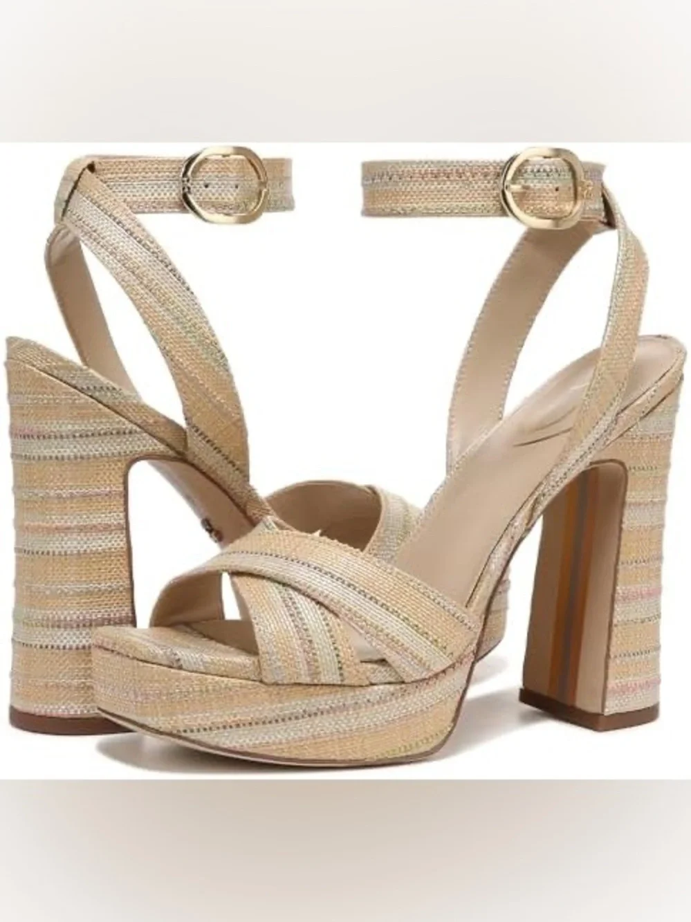 Sam Edelman Women's Kayna Platform Sandal, Natural Raffia, size 9
